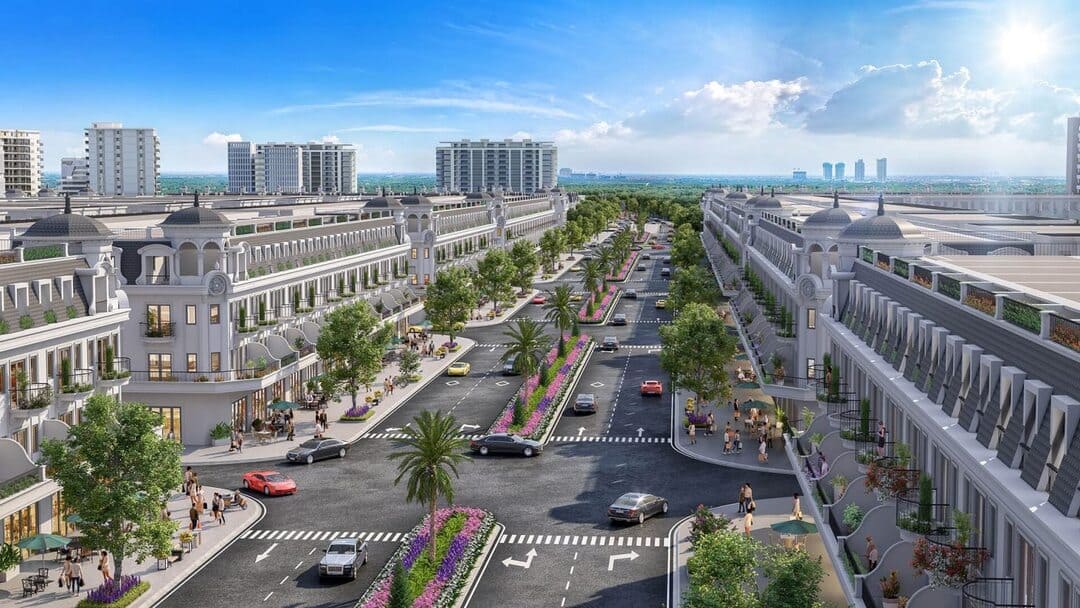 Phối cảnh Shophouse sầm uất tại Five Star Eco City