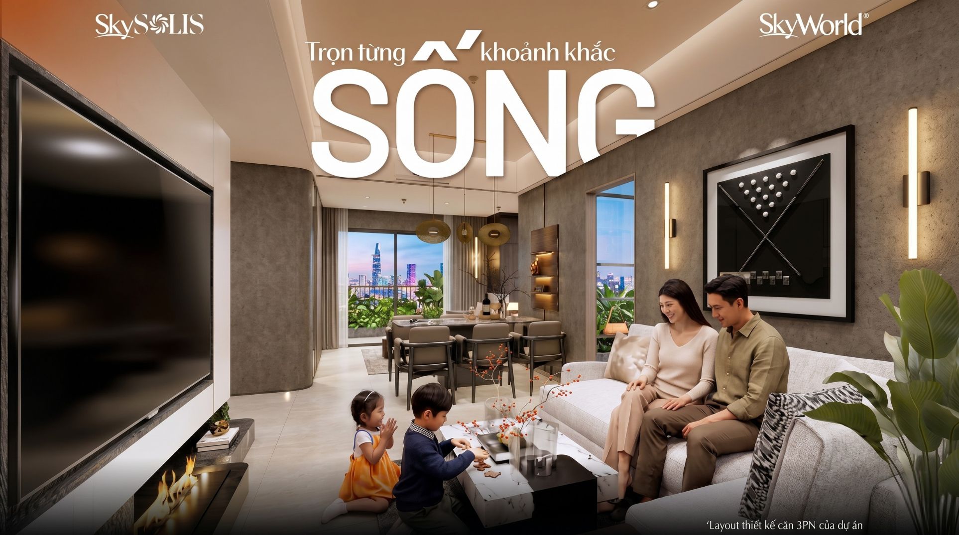 Mô hình tổ hợp cao cấp phục vụ phân tích căn hộ Sky Solis