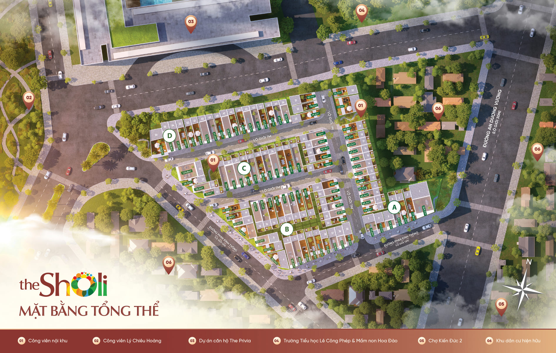 Mặt bằng tổng thể The Sholi